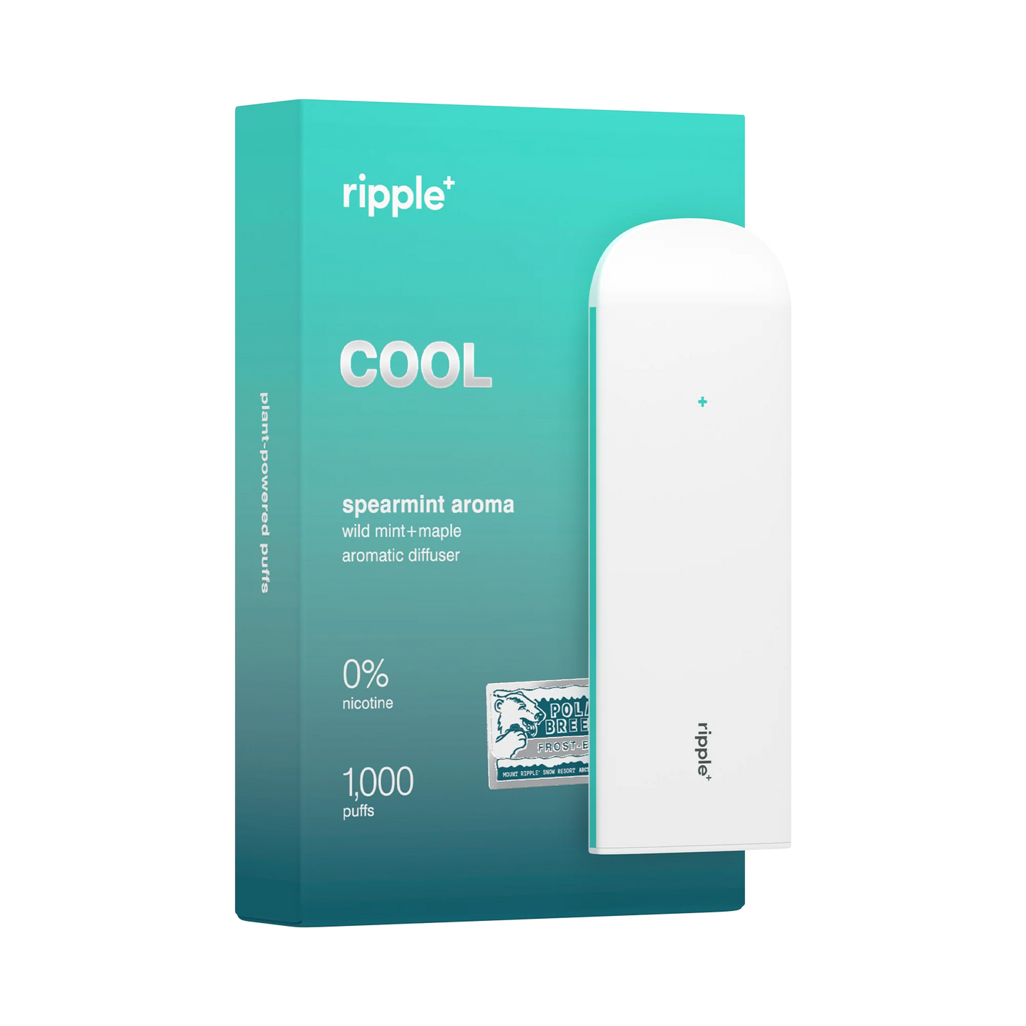 RIPPLE Spearmint Aroma "Cool" 0% Nicotine Diffuser Wild Mint & Maple 1,000 Puffs (NEW)