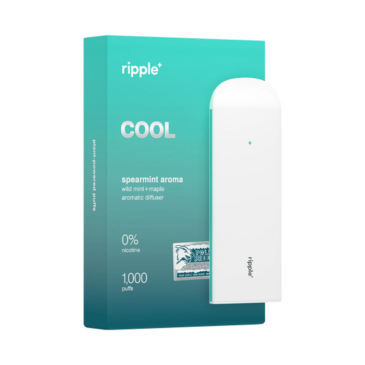 RIPPLE Spearmint Aroma "Cool" 0% Nicotine Diffuser Wild Mint & Maple 1,000 Puffs (NEW)